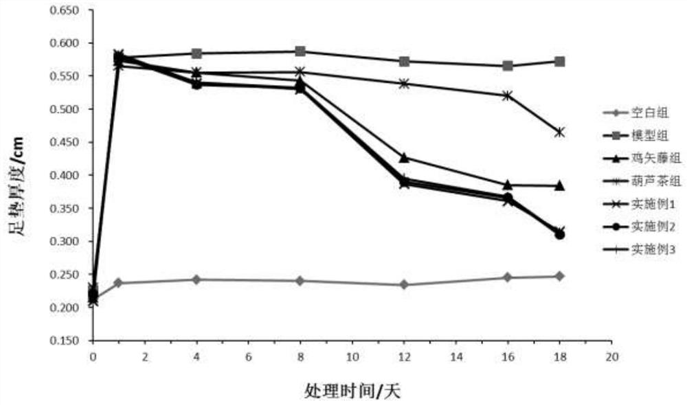 Composition of vine vine and gourd tea with anti-inflammatory effect and its preparation method and application