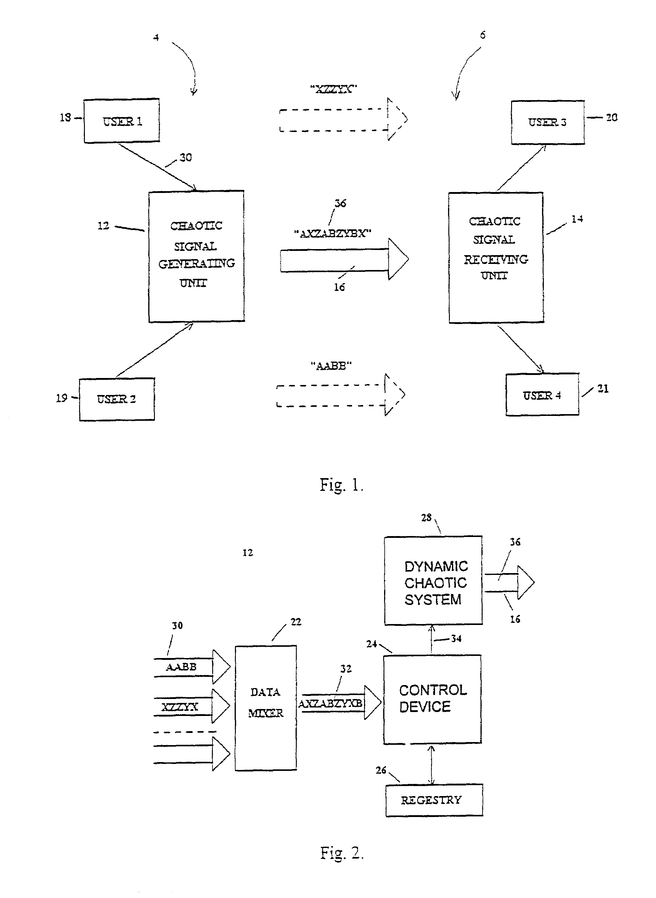 Multiple access communication system using chaotic signals and method for generating and extracting chaotic signals