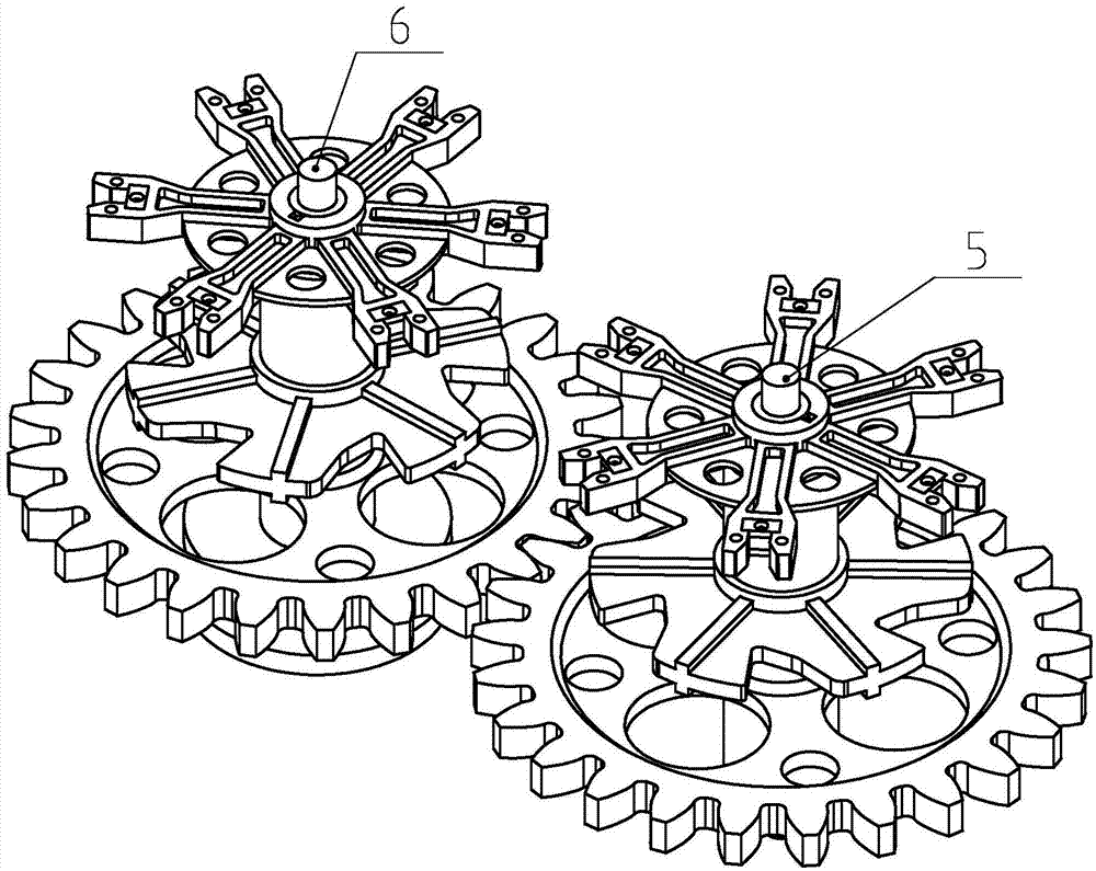 Material distributing unit for magnetic pole assembling line