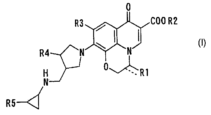 10-(3-cyclopropylaminomethyl-1-pyrrolidinyl)pyridobenzoxazinecarboxylic acid derivative effective against resistant bacterium