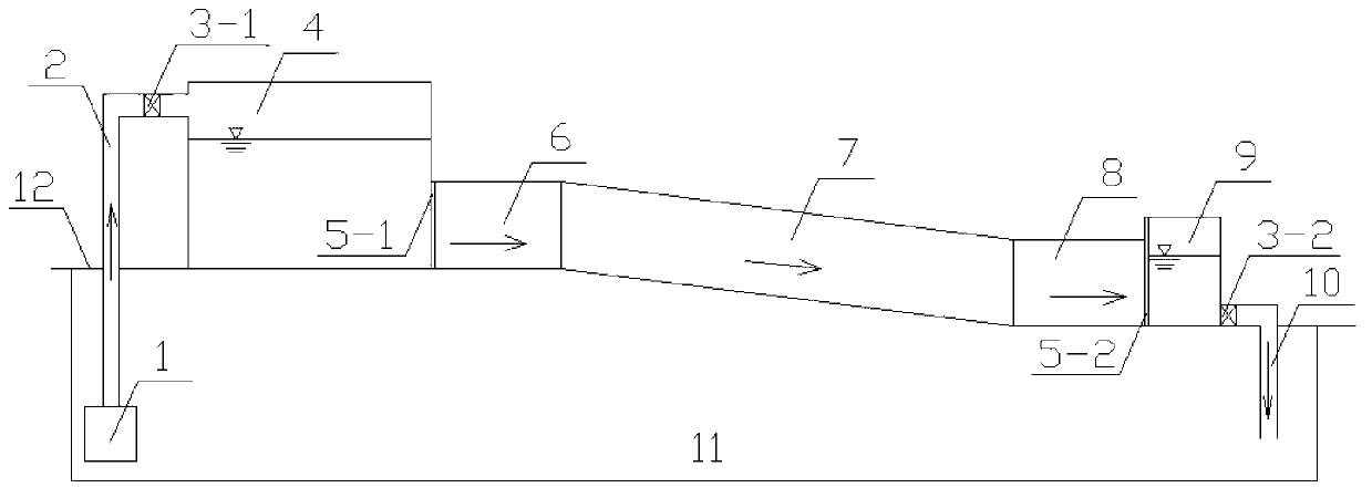 Vertical clearance type fish passing effect experimental system