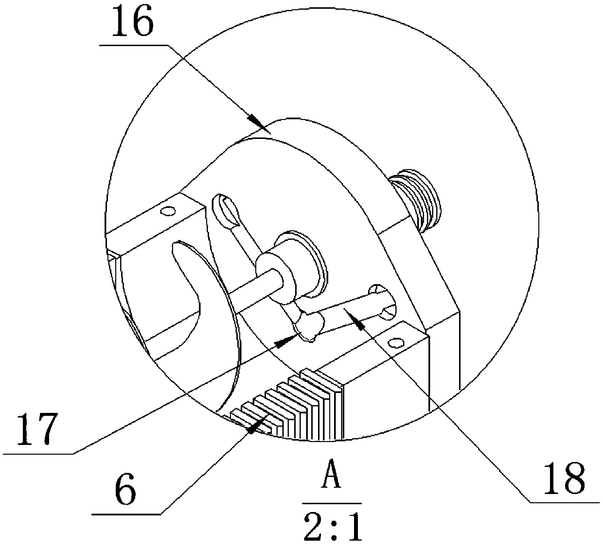 Discharging mechanism with air-jet dual-vibration effect for mechanical equipment