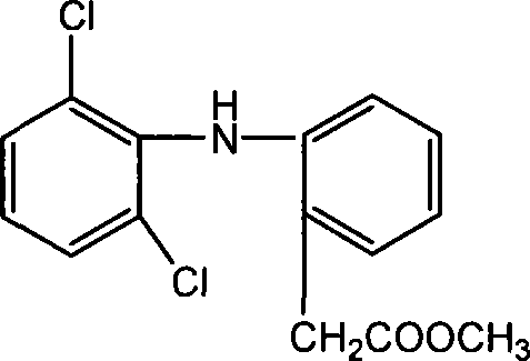 Methyl 2-(2-(2,6-dichlorophenylamino)phenyl)acetate and its synthesizing method and application