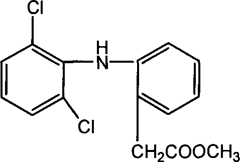 Methyl 2-(2-(2,6-dichlorophenylamino)phenyl)acetate and its synthesizing method and application