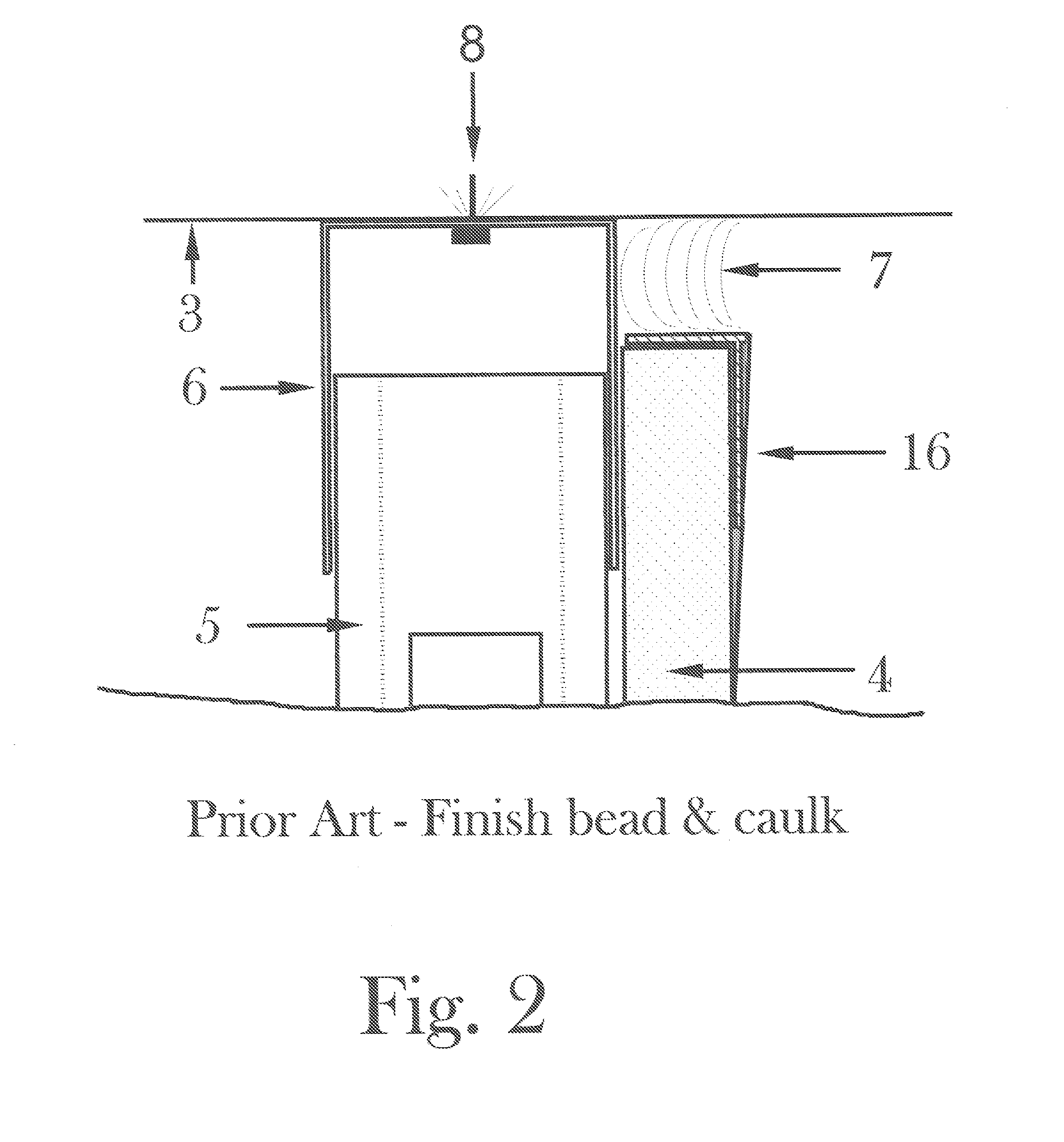 Self-adjusting trim assembly at flexible ceiling and stationary wall junction