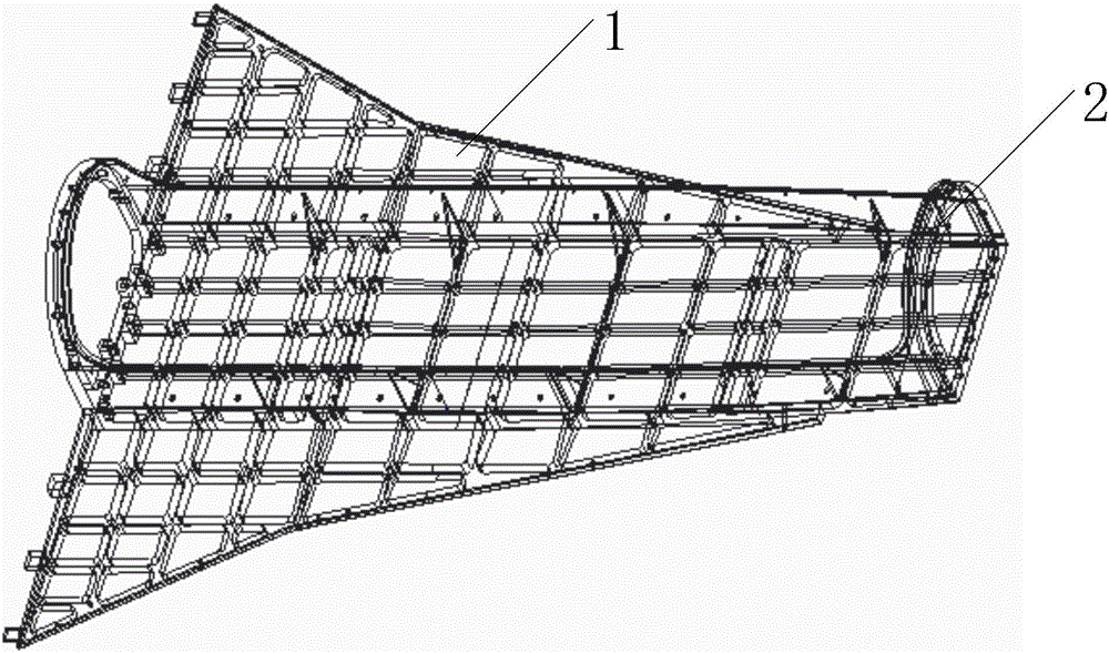 Manufacturing method for integral wing-body-fused cabin
