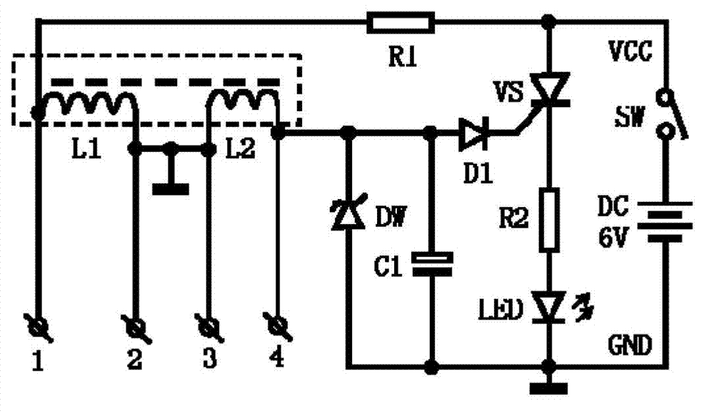 Dotted terminal identifier of high and low frequency transformer winding