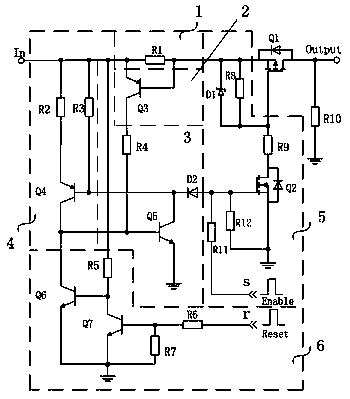 High-side switching circuit with current protection function