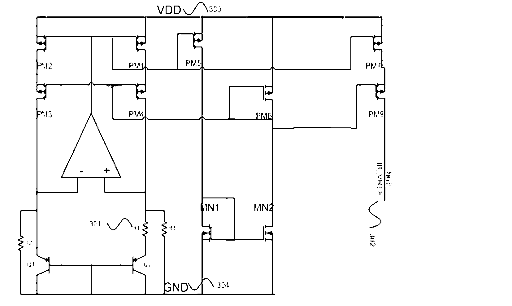 Circuit for providing low-noise band-gap reference voltage source