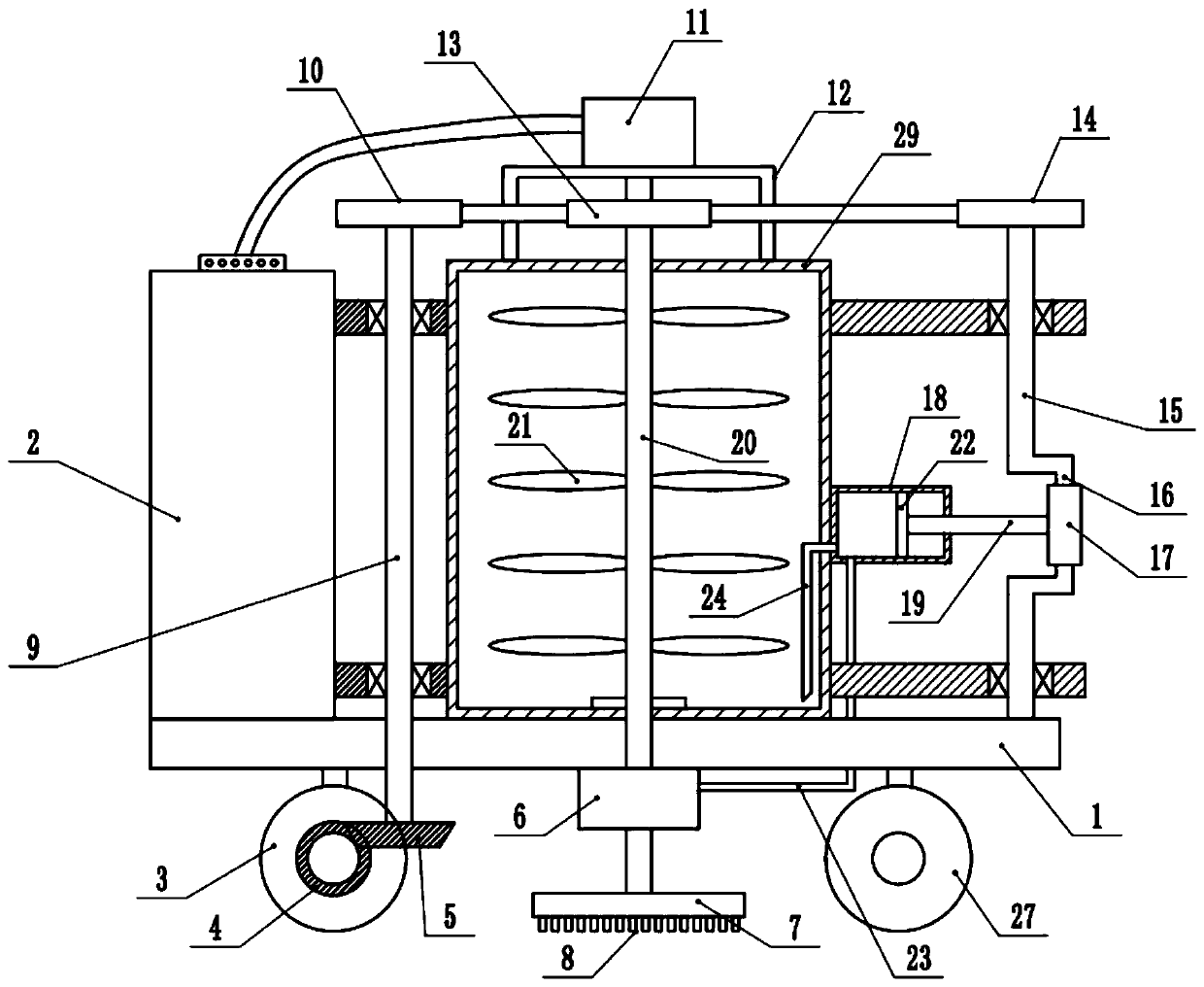 Portable colony house disinfection device for animal husbandry