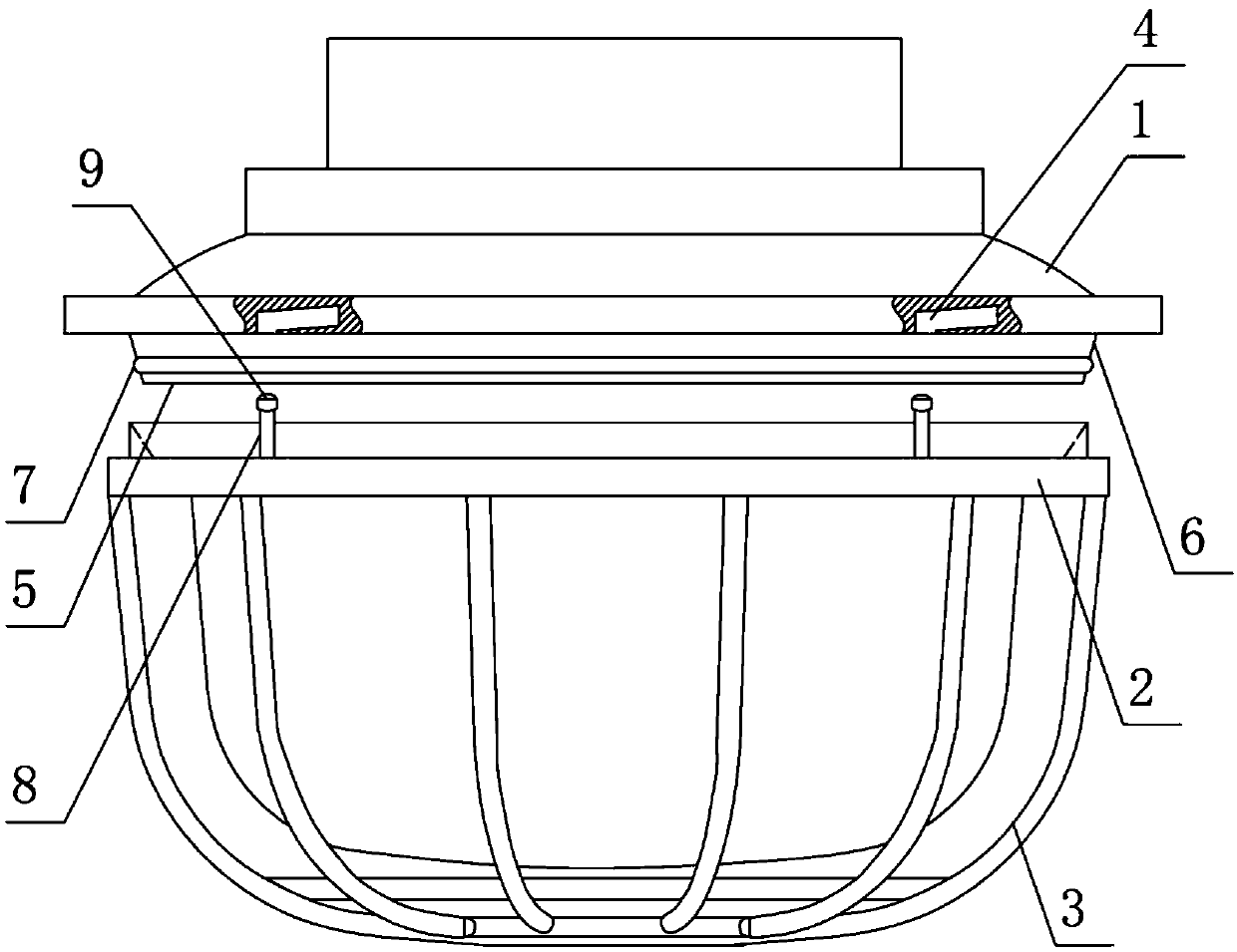 Dustproof lamp for mine