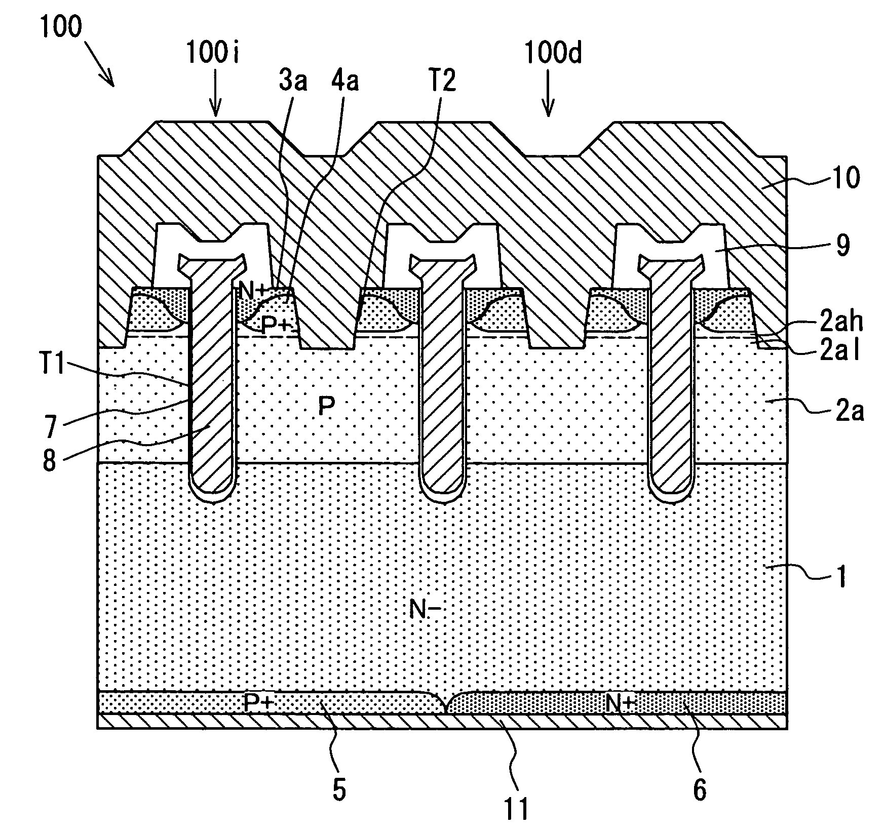 Semiconductor device having IGBT and diode