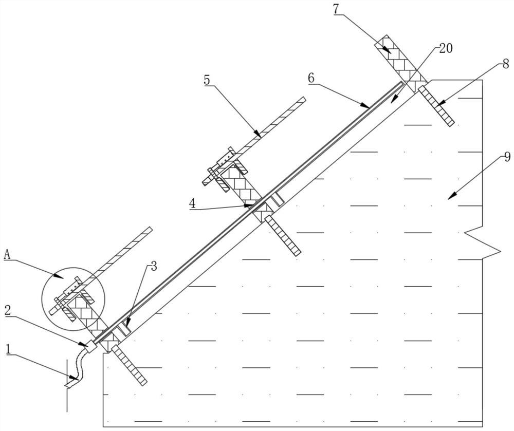 Concrete screen frame device for dam slope protection