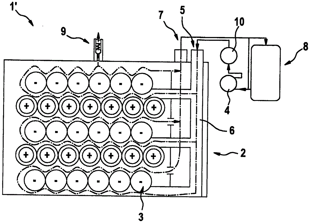 Battery module comprising shell, cells, and cooling device, and method for cooling cells of battery