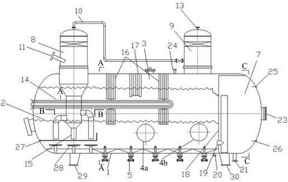 Three-phase separator for foamed crude oil