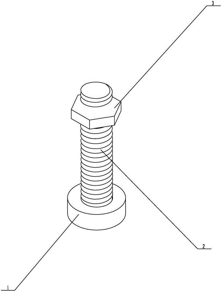 Flexible bolt with hexagonal-groove threaded end socket