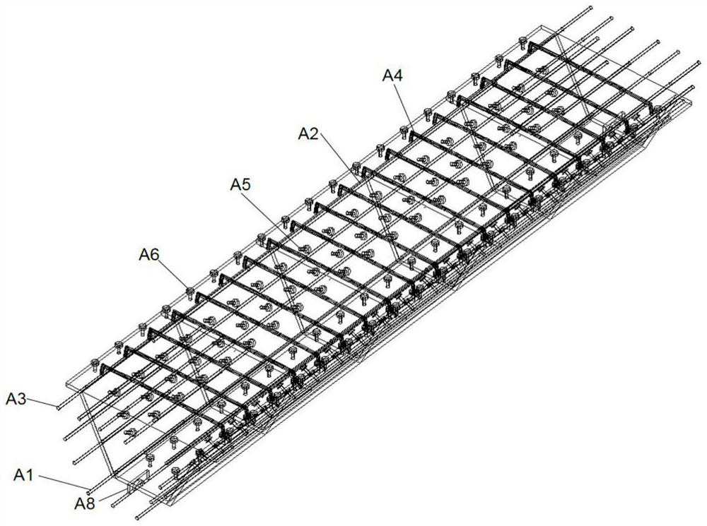 Formwork-erecting-free cast-in-situ inverted trapezoidal composite beam and construction method thereof