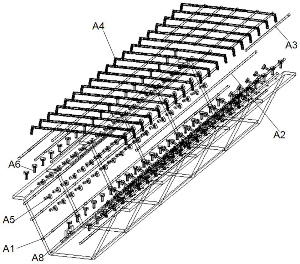 Formwork-erecting-free cast-in-situ inverted trapezoidal composite beam and construction method thereof