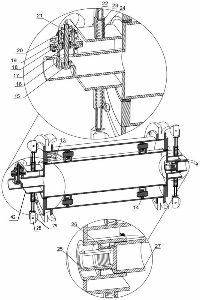 A speed-controllable corrosion inhibitor coating device for gathering and transportation pipelines