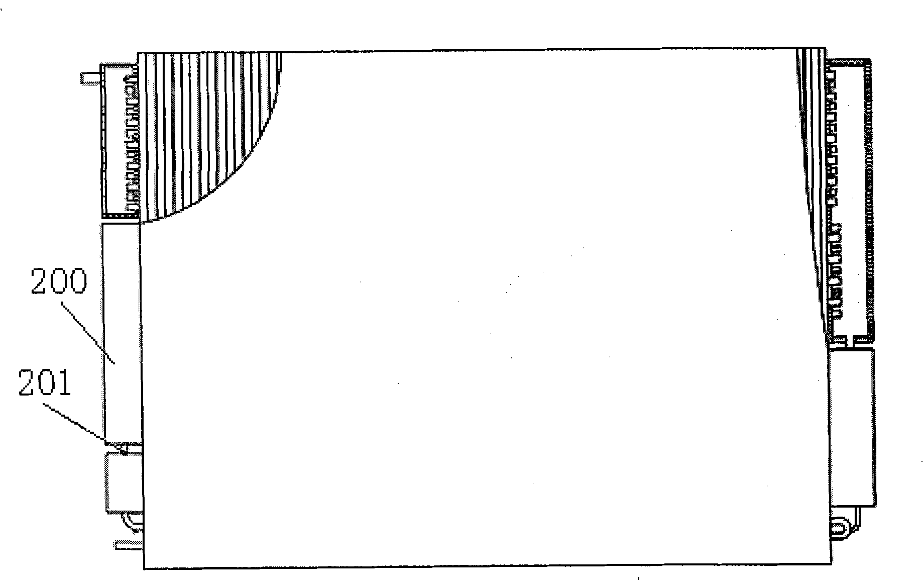 Vapor-liquid separation method for horizontal condenser and condenser