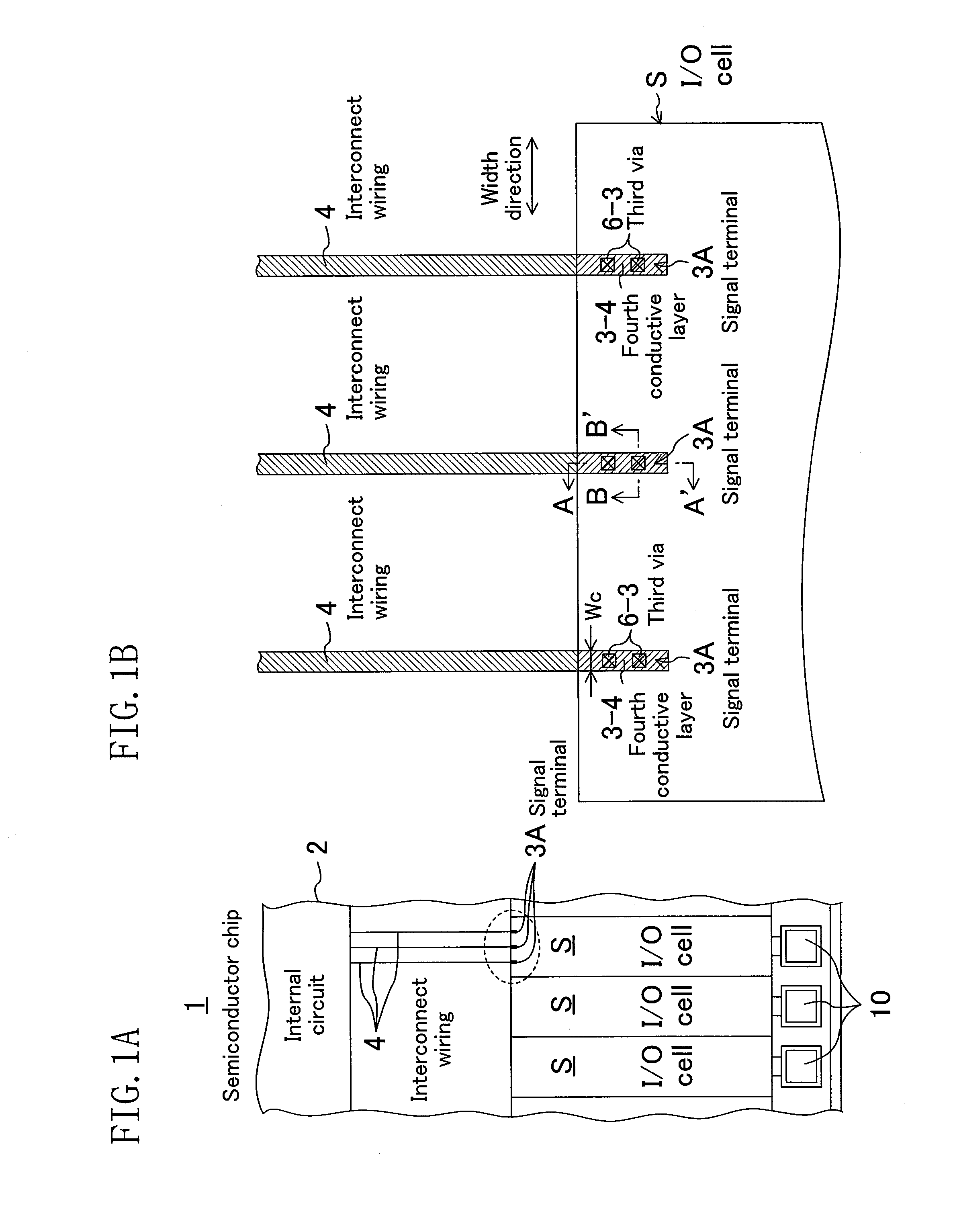 Semiconductor integrated circuit and design method of signal terminals on input/output cell