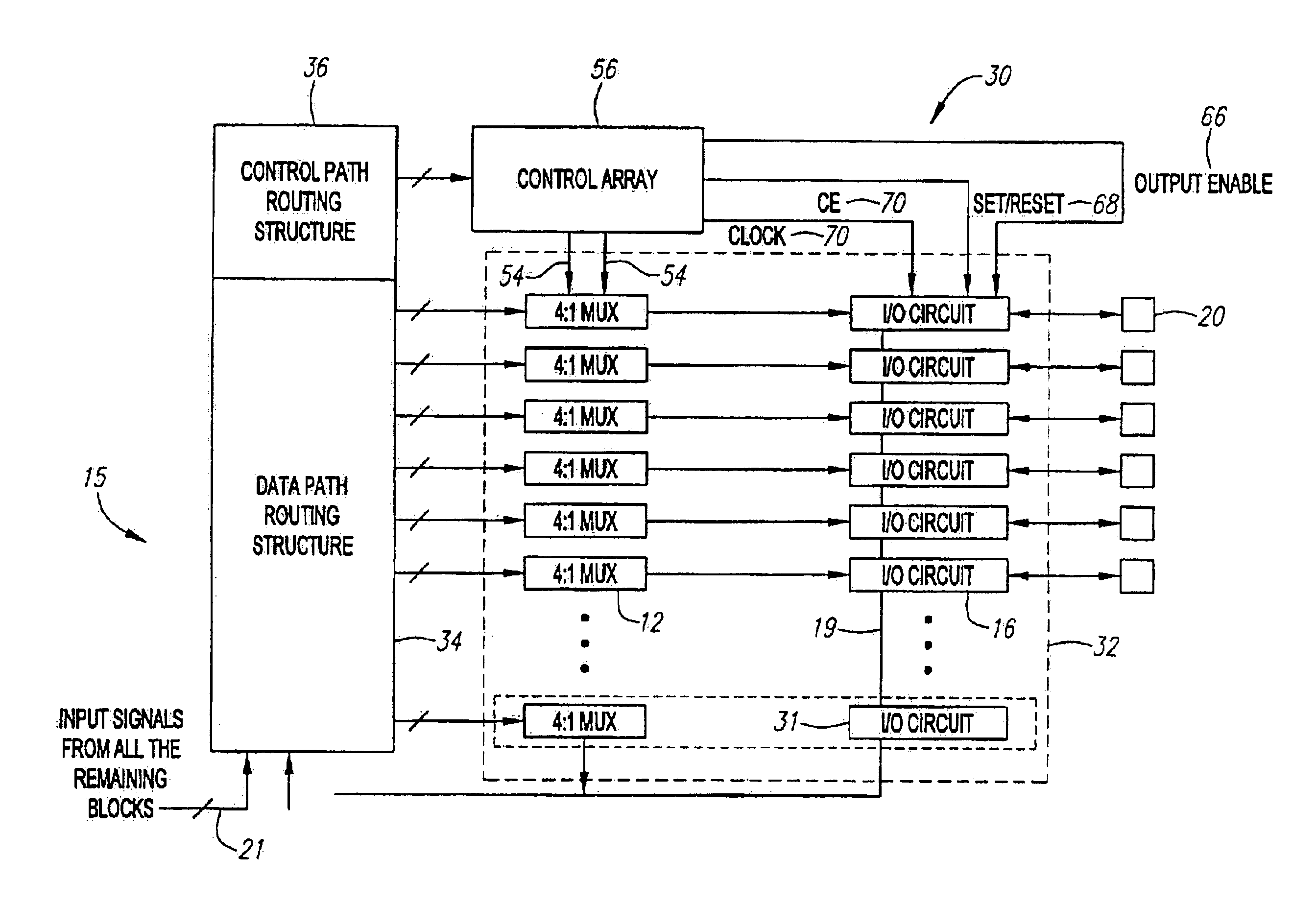 High speed interface for a programmable interconnect circuit