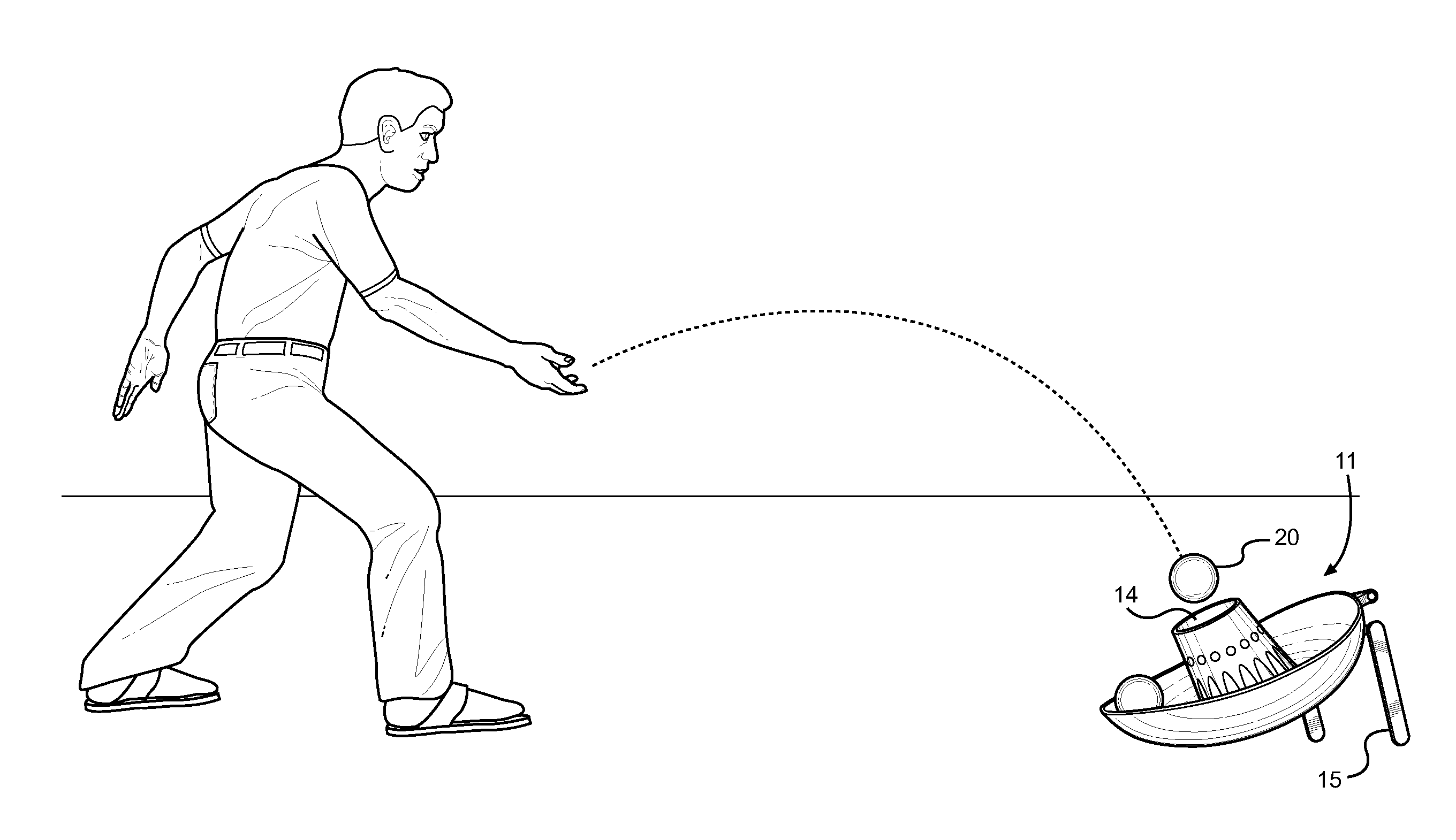 Bean Bag Toss Device with Raised Exterior Lip and Elevated Central Section