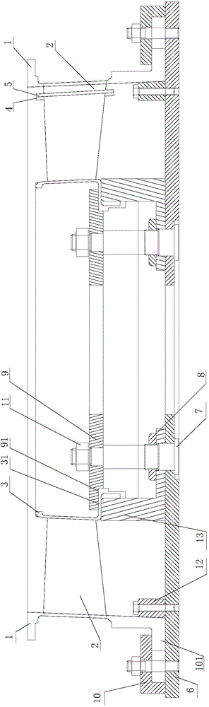 Fan casing assembly welding method and tool for fan casing assembly welding method