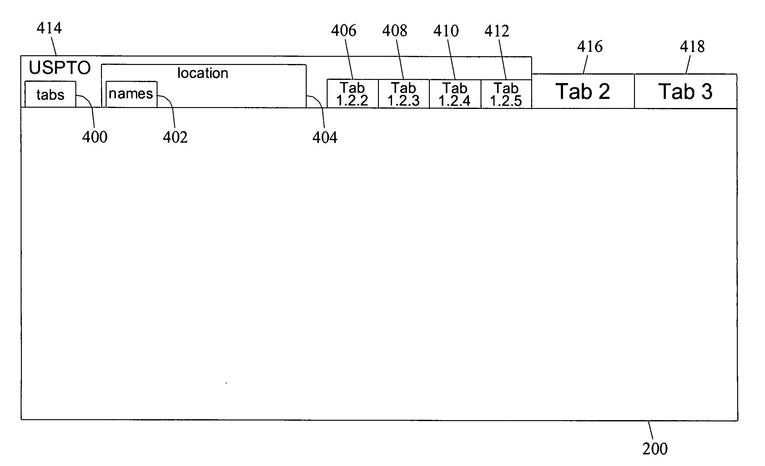 Methods, systems, and computer program products for grouping tabbed portion of a display object based on content relationships and user interaction levels