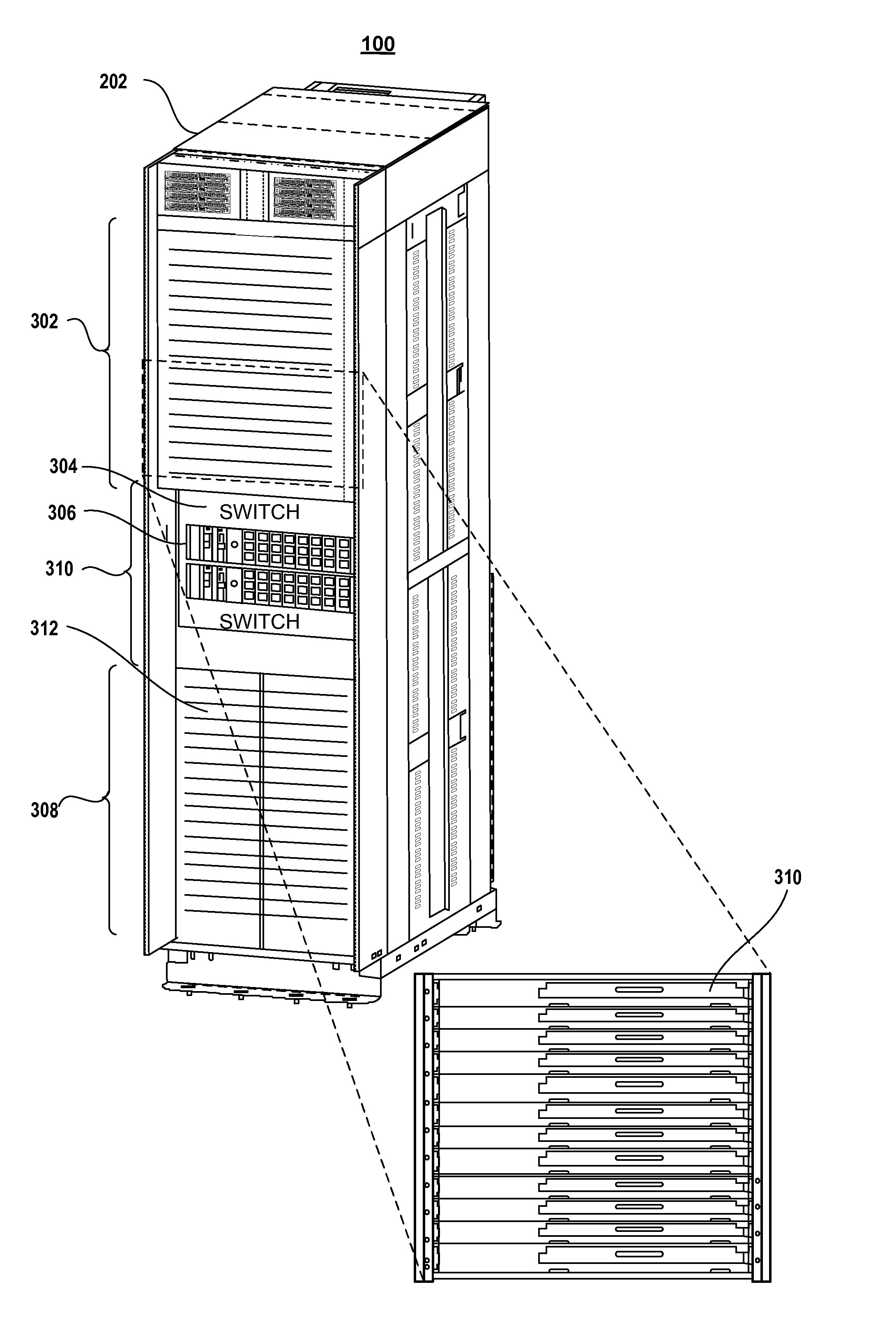Modular application of peripheral panels as expansion sleeves and cable management components within a rack-based information handling system