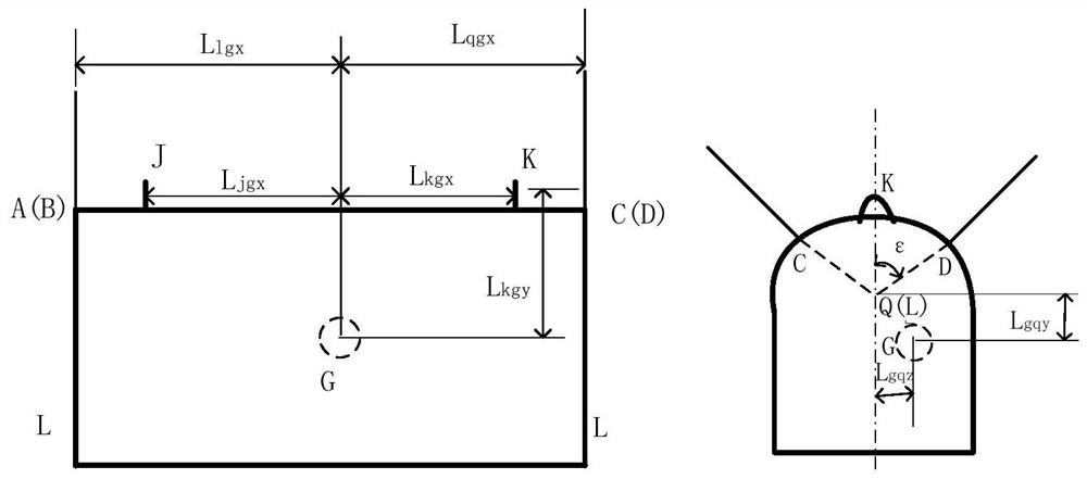 Plane symmetric aircraft hang-off load calculation and strength check method