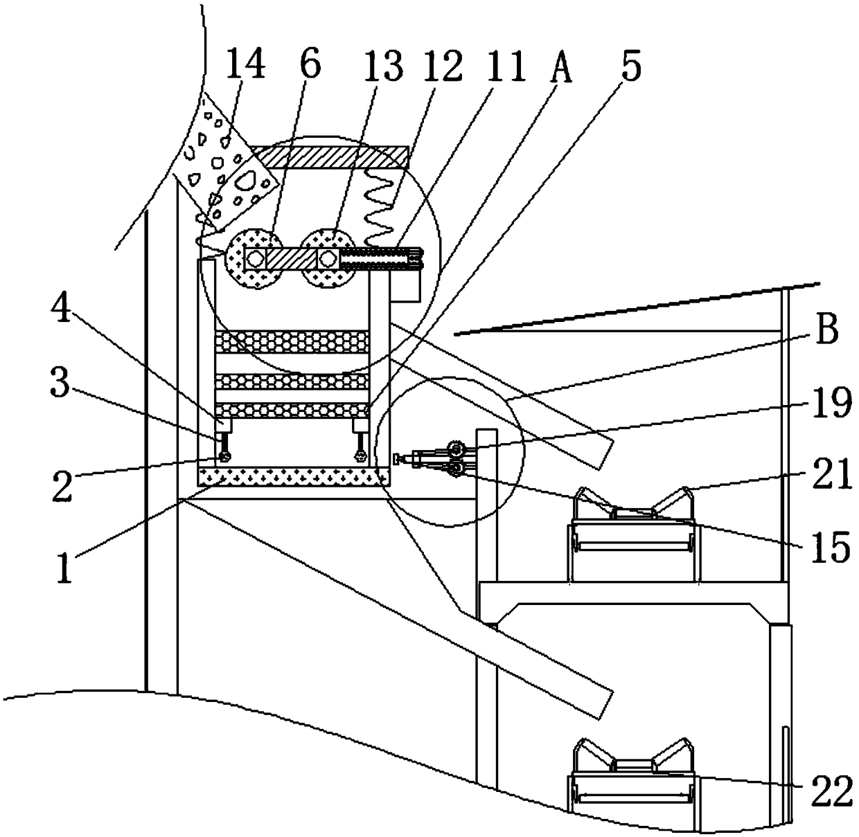 Device capable of conveniently achieving vibration screening of Qingli phosphate ore