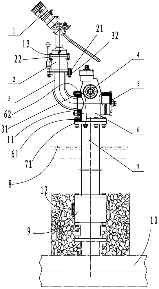 Outdoor fire hydrant and fire water monitor combined device