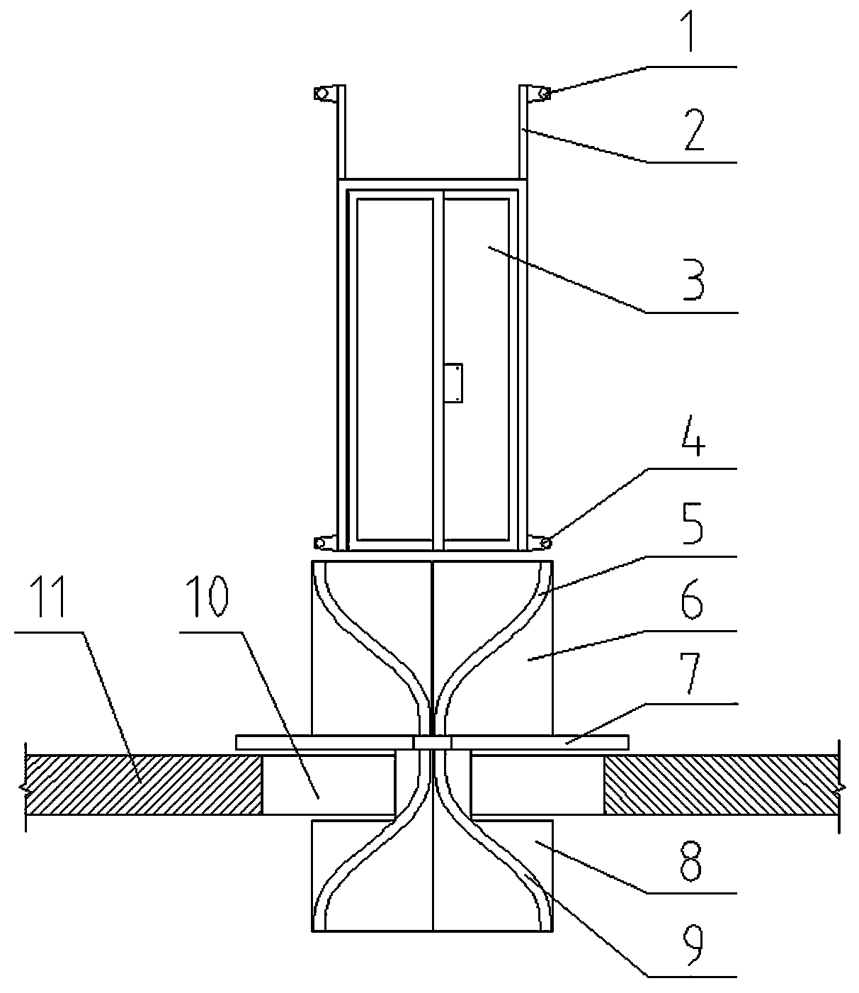 Elevator for modification of old building