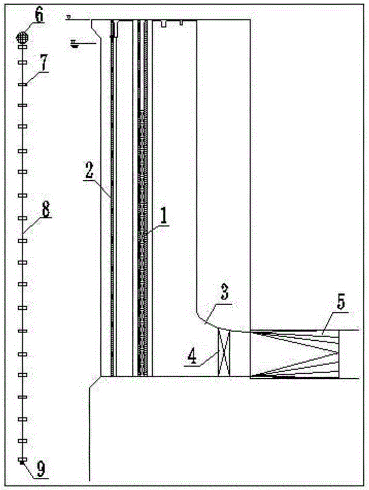 Layered water-taking water-temperature observation device of reservoir stop log gate and observation method of same