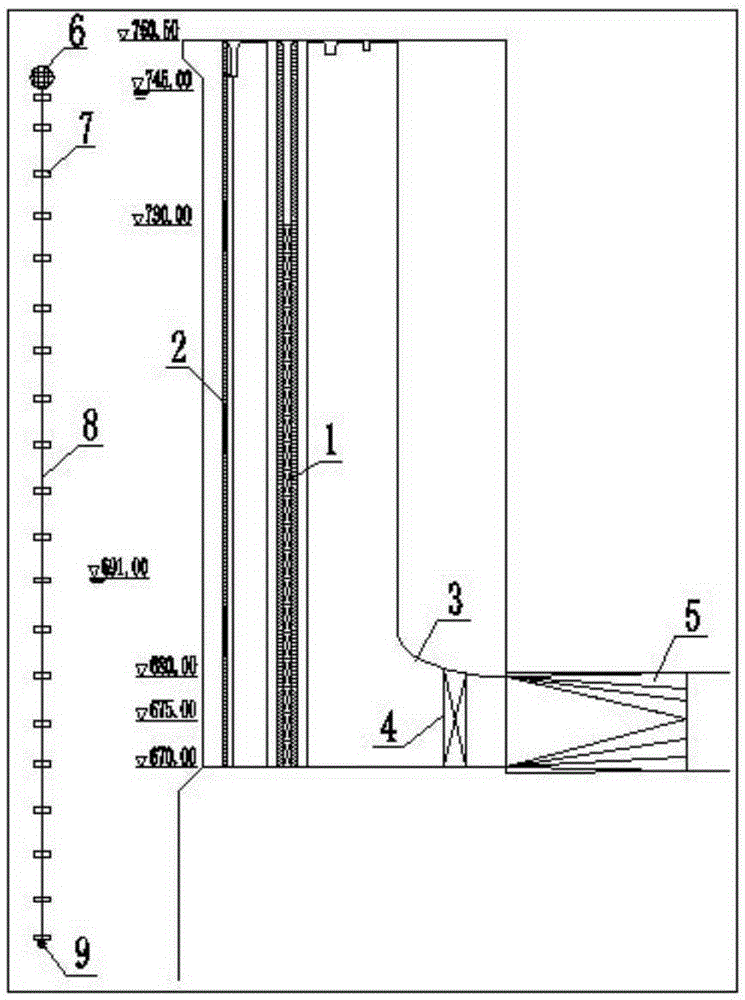 Layered water-taking water-temperature observation device of reservoir stop log gate and observation method of same