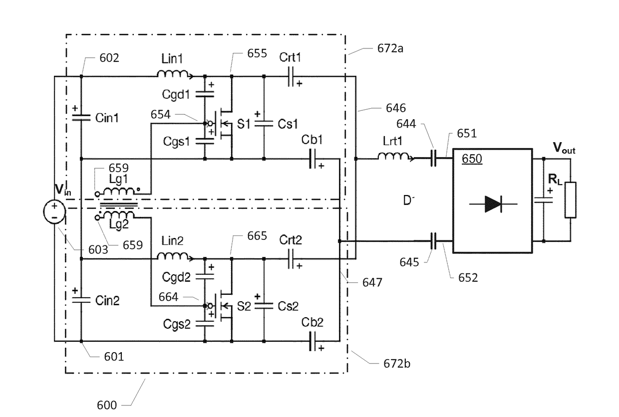 A galvanically isolated resonant power converter assembly