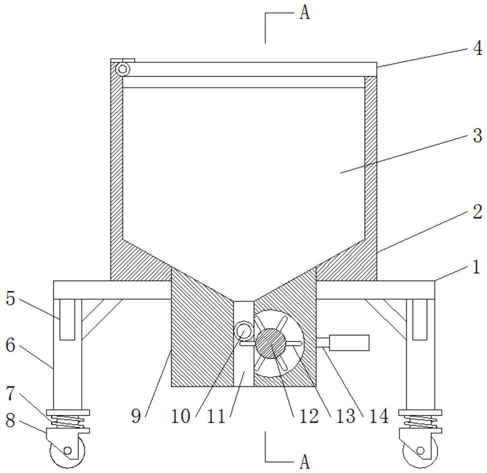 An easy-to-move scaffolding handling device