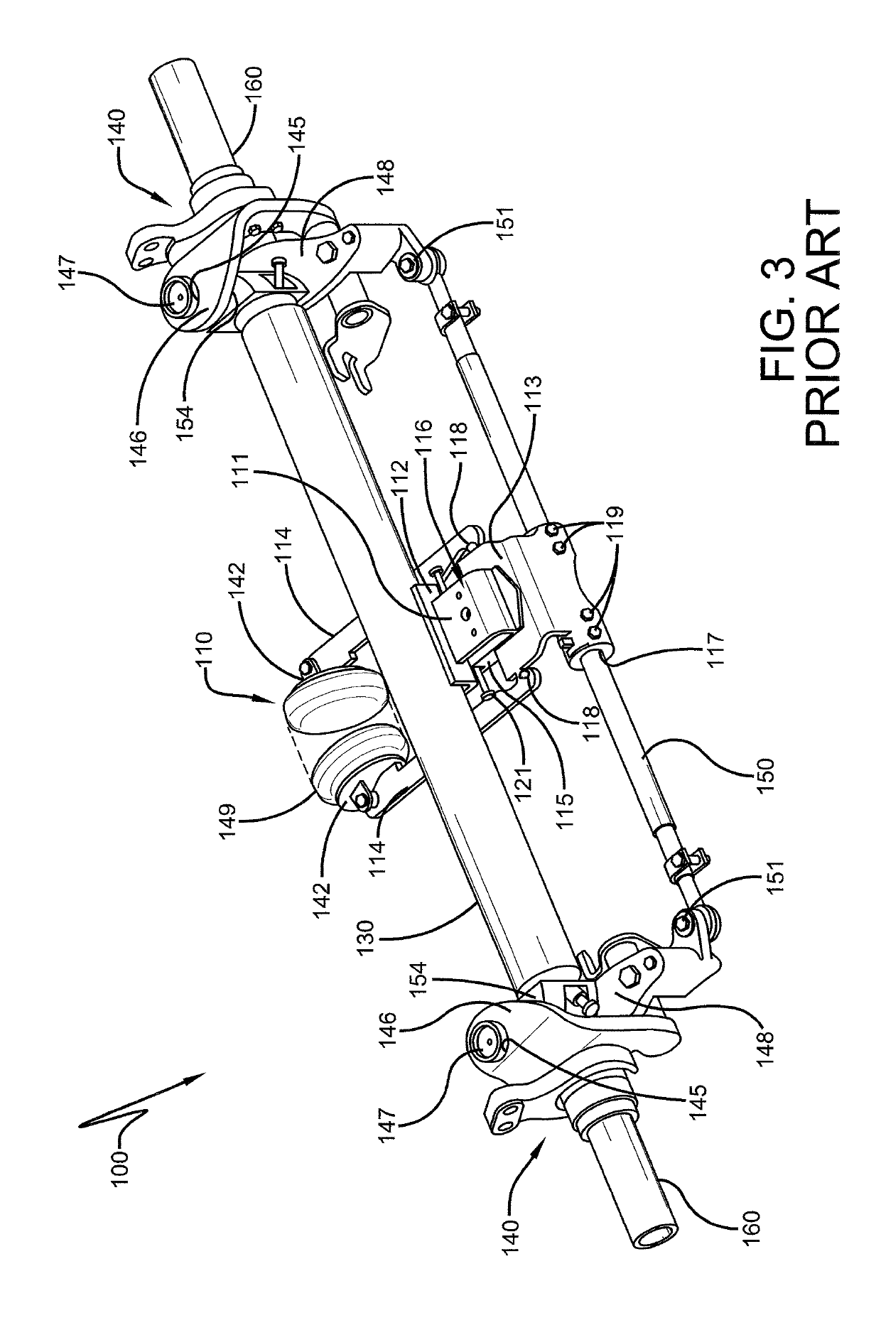 Steering centering/damping mechanism for a steerable heavy-duty vehicle axle/suspension system