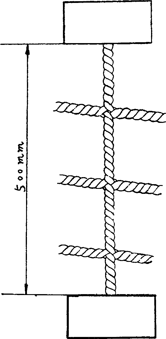 Twisted netted piece single-wire strong testing method