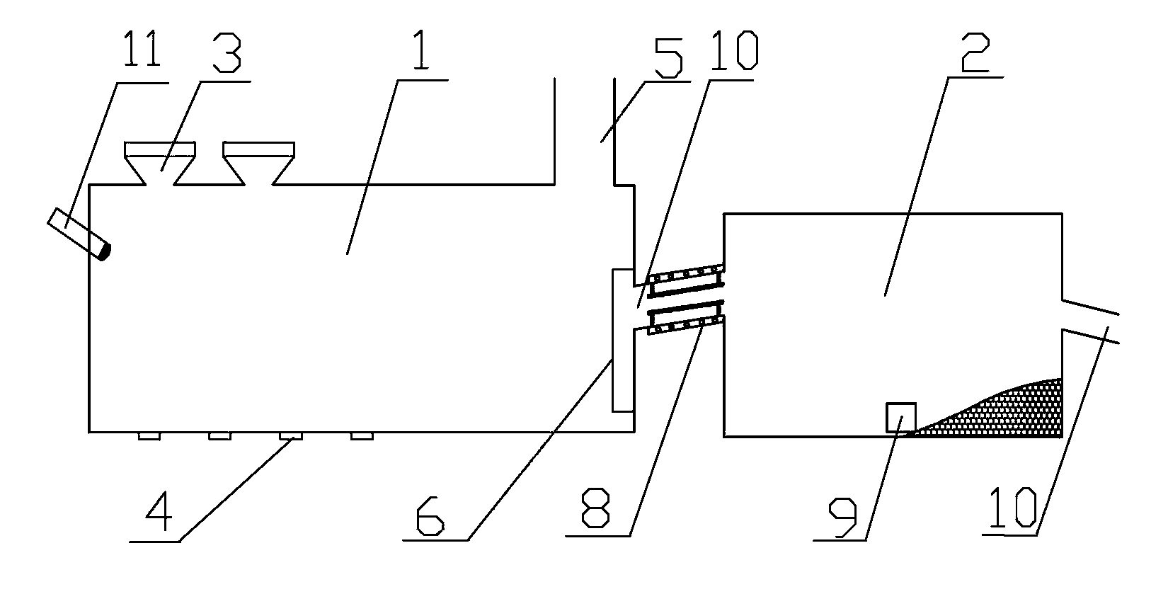 Horizontal type molten pool smelting process outside furnace and dedicated device thereof