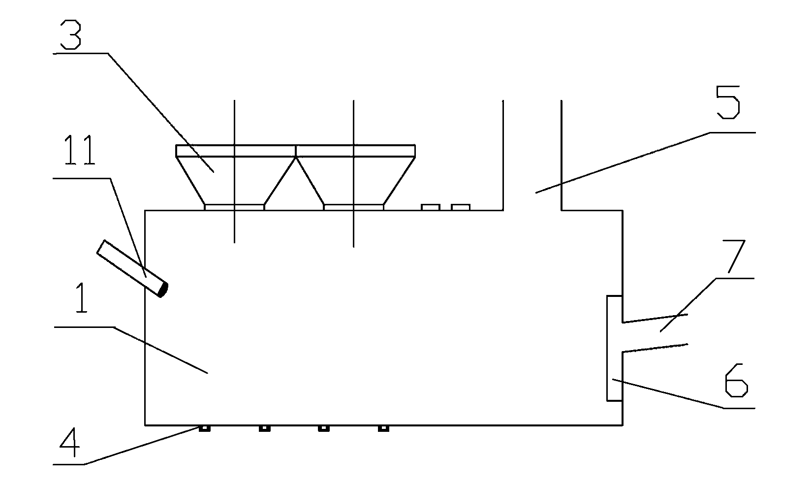 Horizontal type molten pool smelting process outside furnace and dedicated device thereof