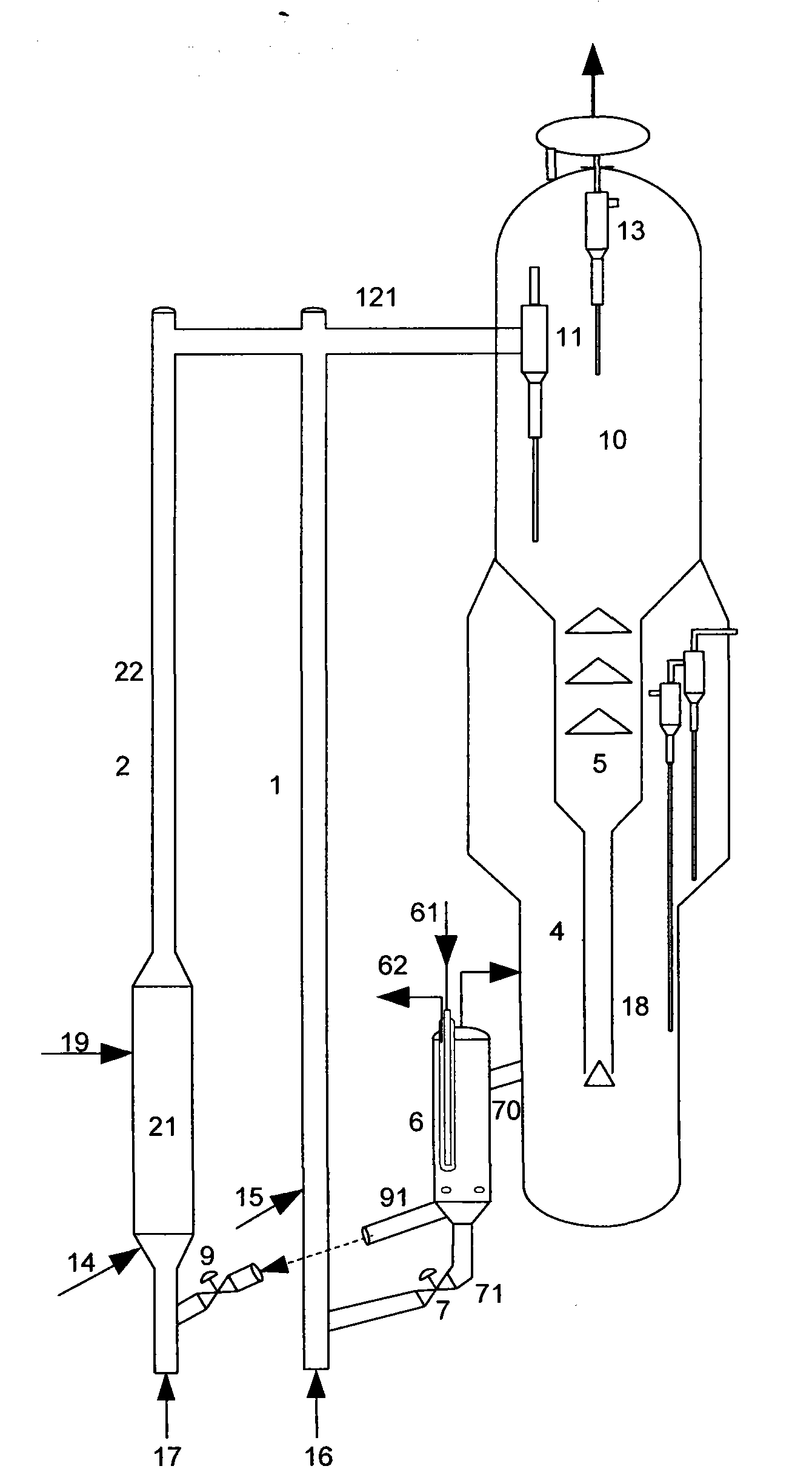 Catalytic cracking fractional and divisional transformation method and device for heavy oil