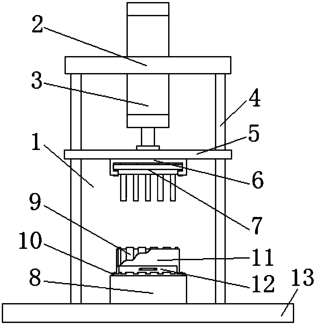 Hydraulic machine for producing lime-sand bricks