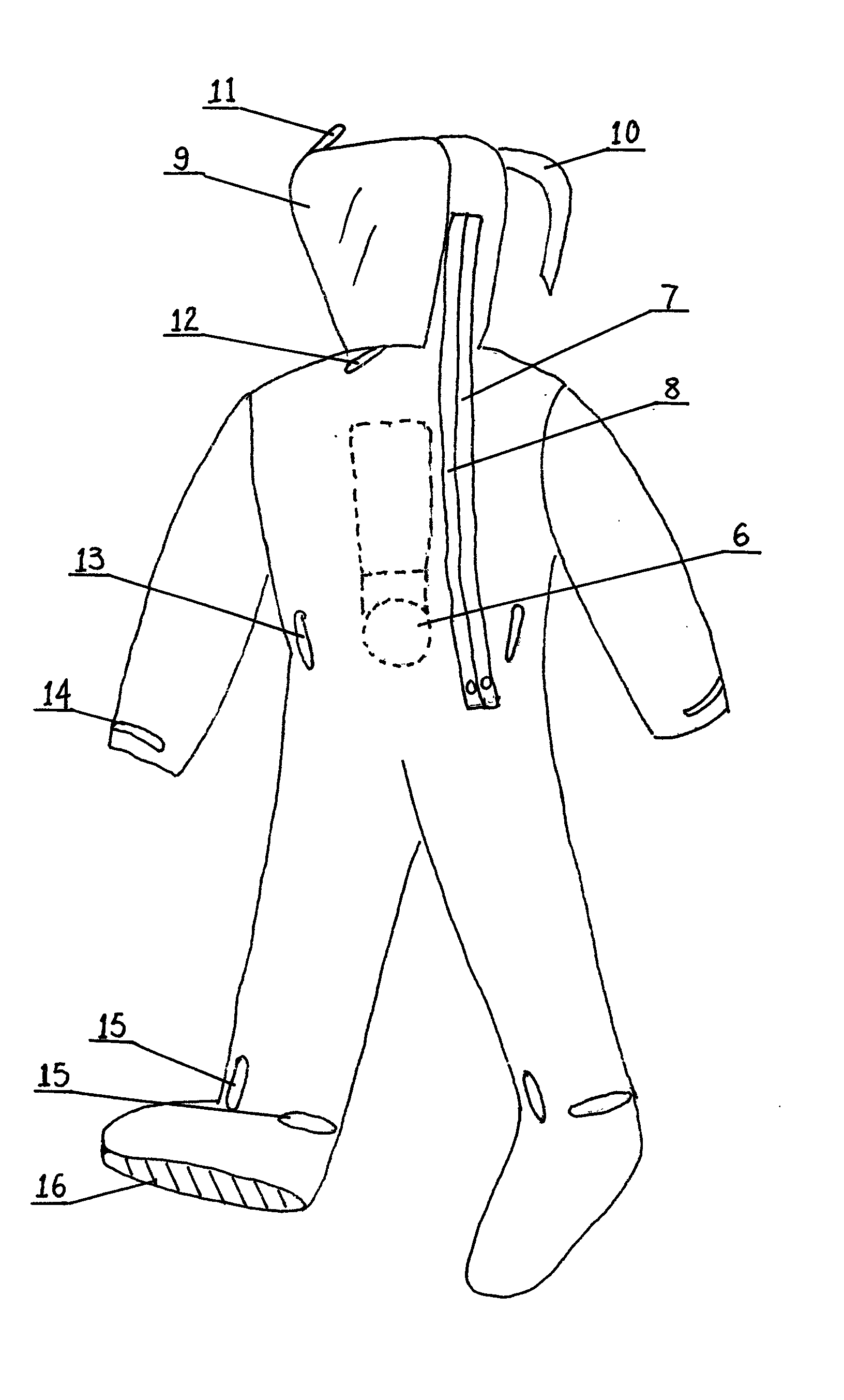 Enclosed integrated protective garment