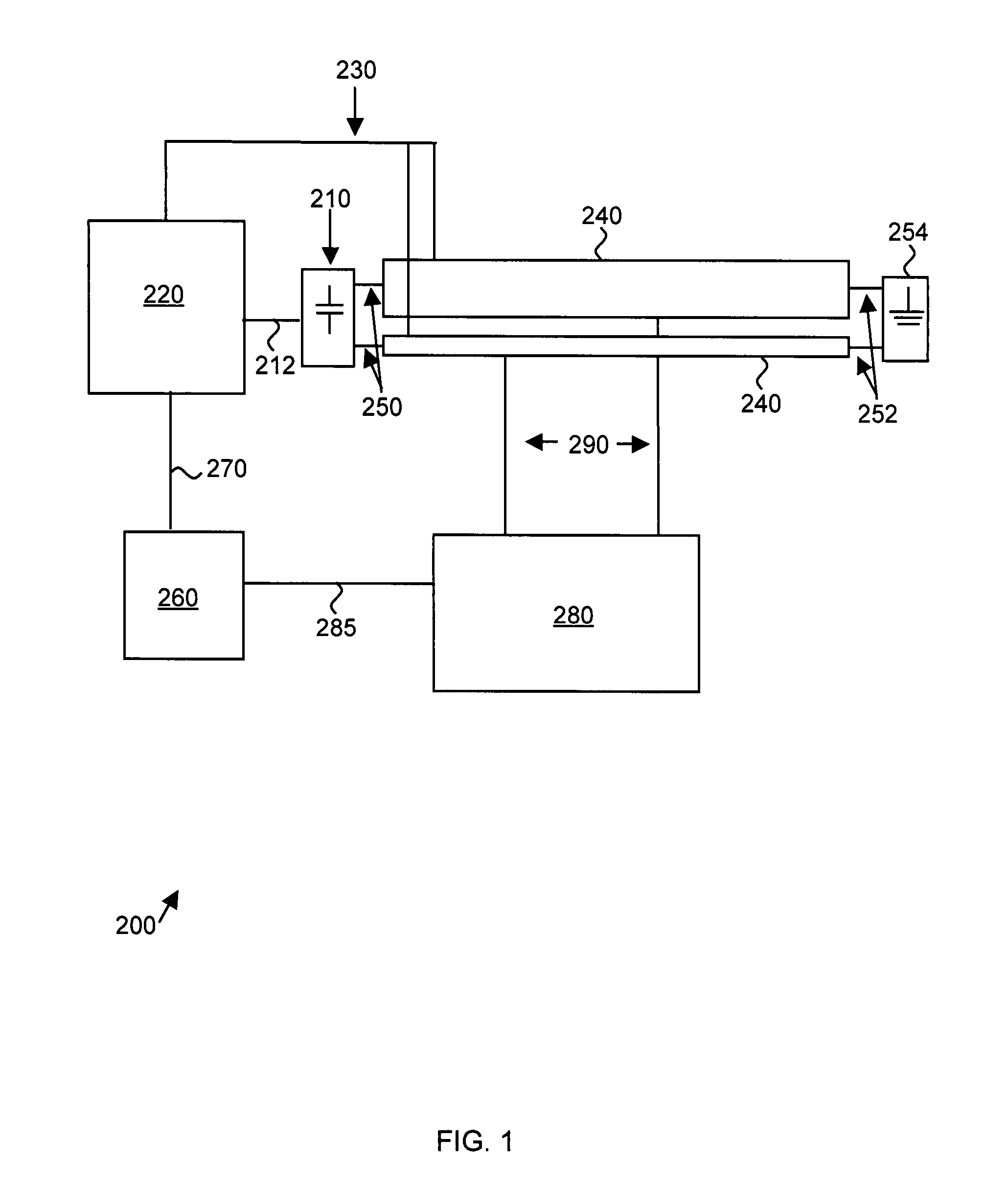 Circuit for charging a capacitor with a power source