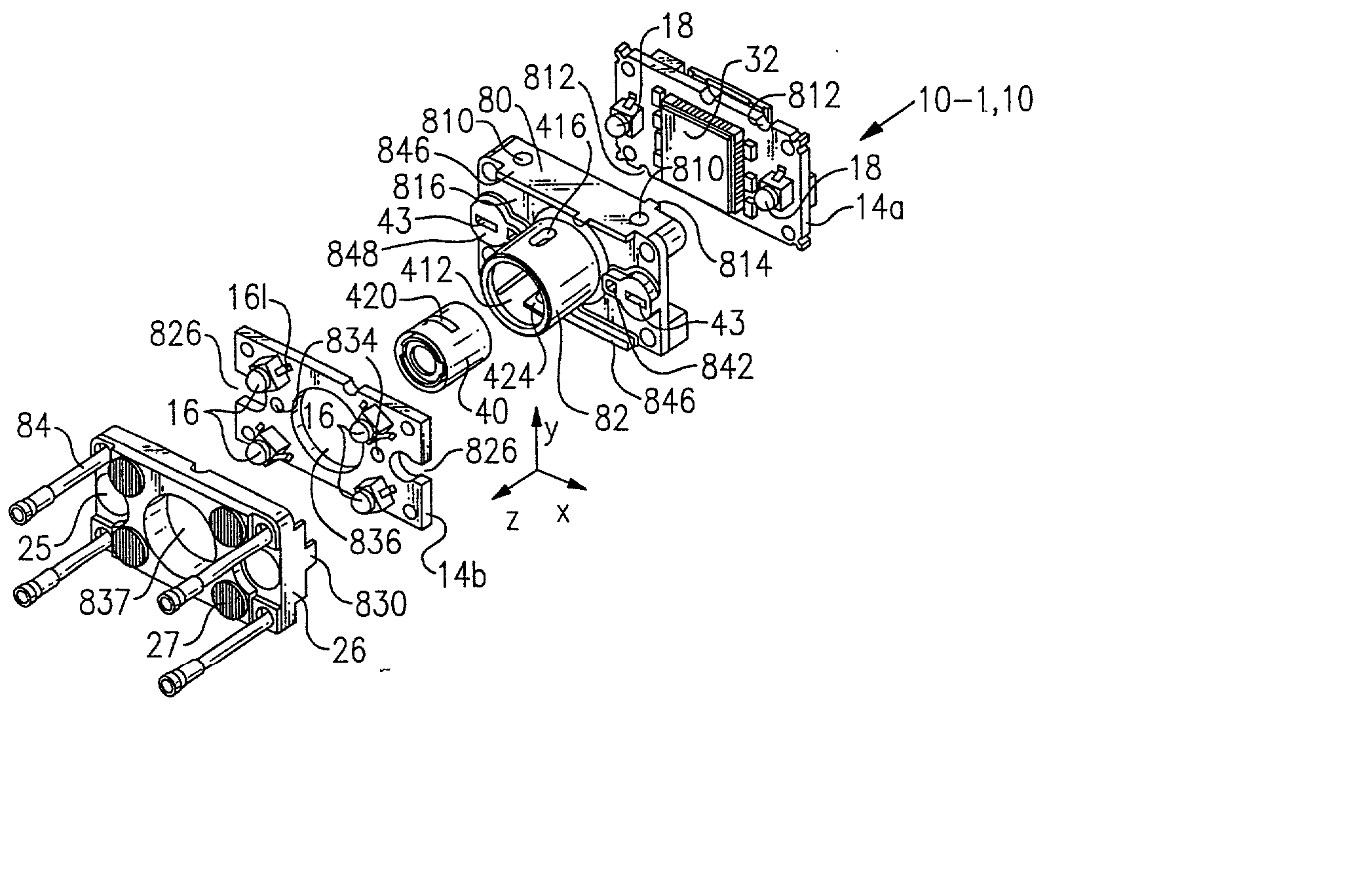 Optical reader aiming assembly comprising aperture