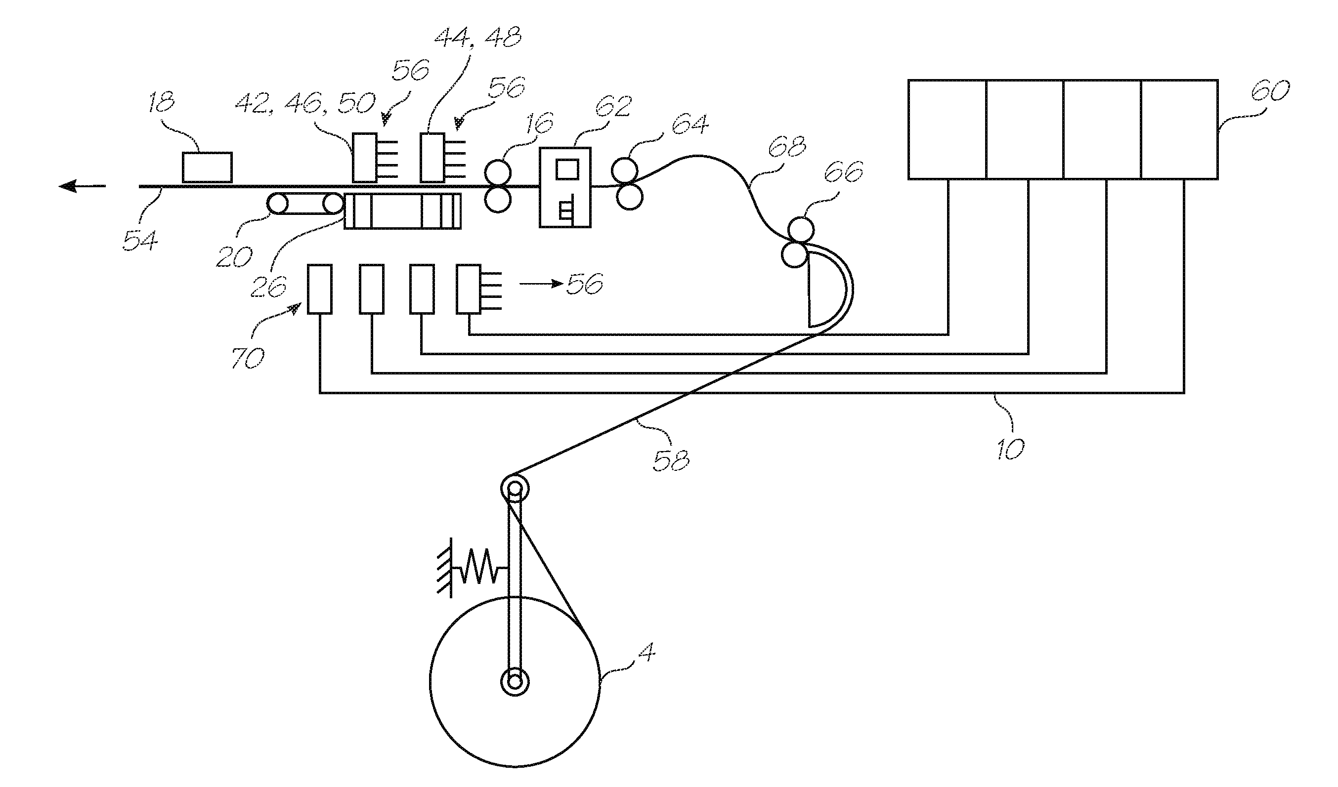 Printing system with independently movable printhead service modules