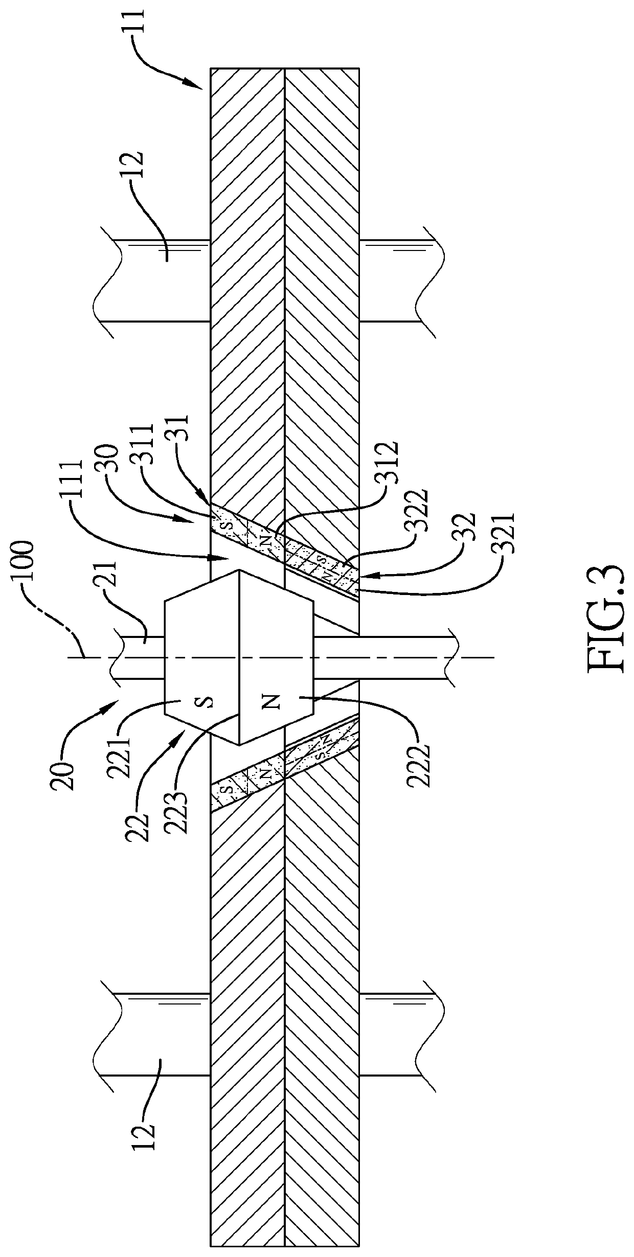 Vertically mounted and magnetically driven power generation apparatus