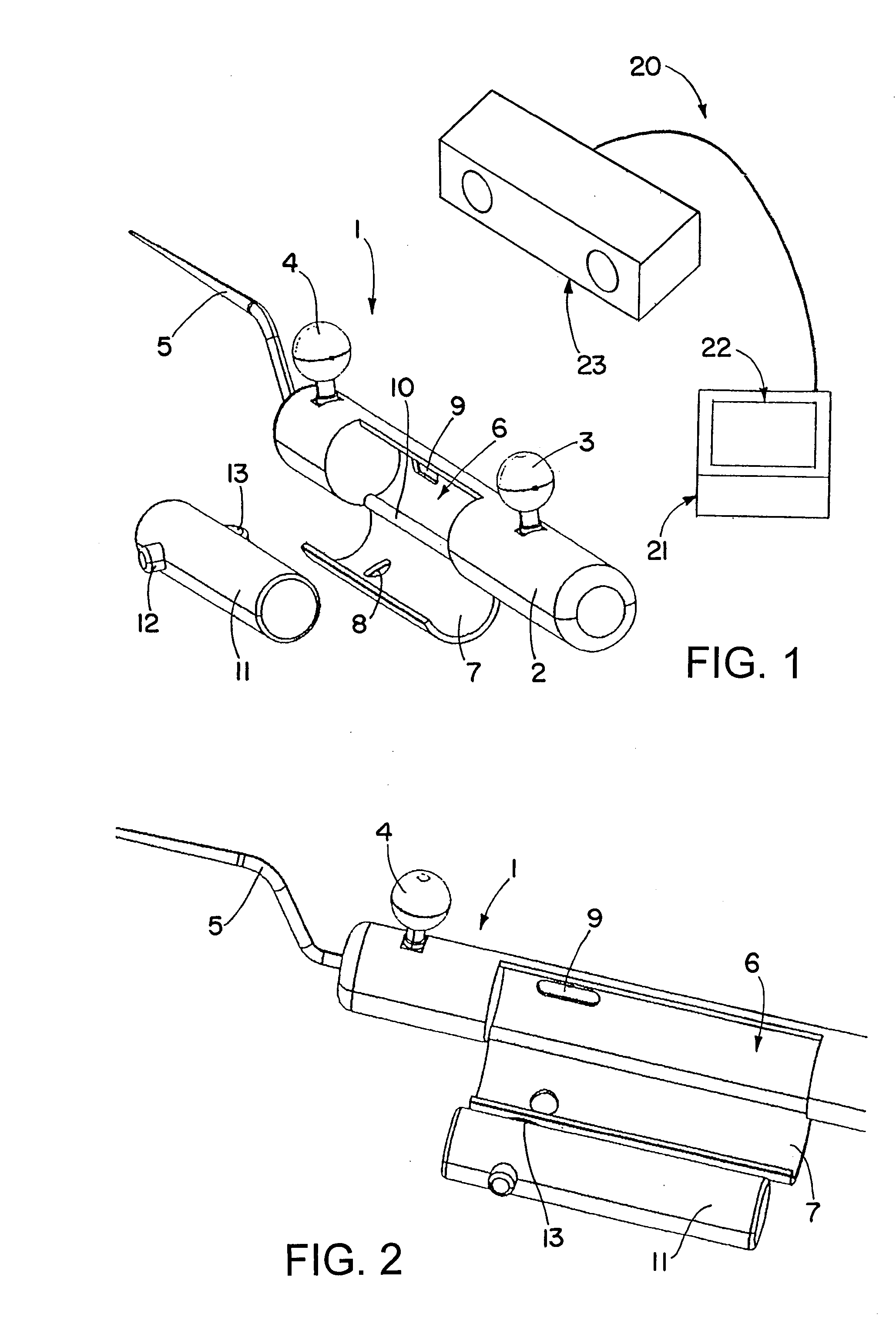 Medical instrument having a separate transmitter for controlling medical treatment software